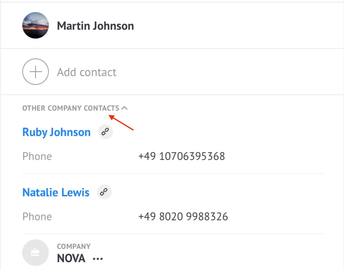List of all company contacts