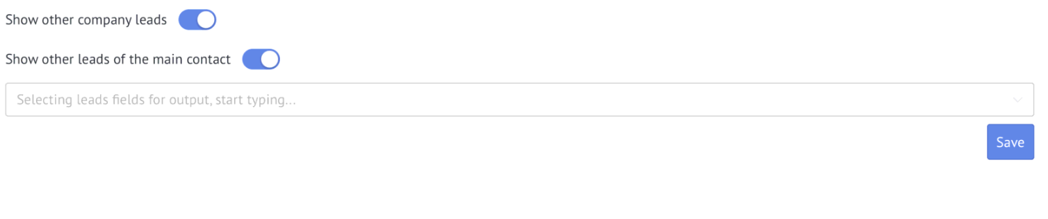 Widget settings Other leads