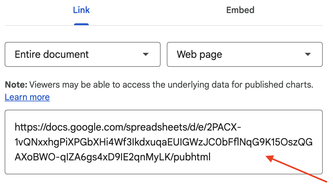 Copying a link